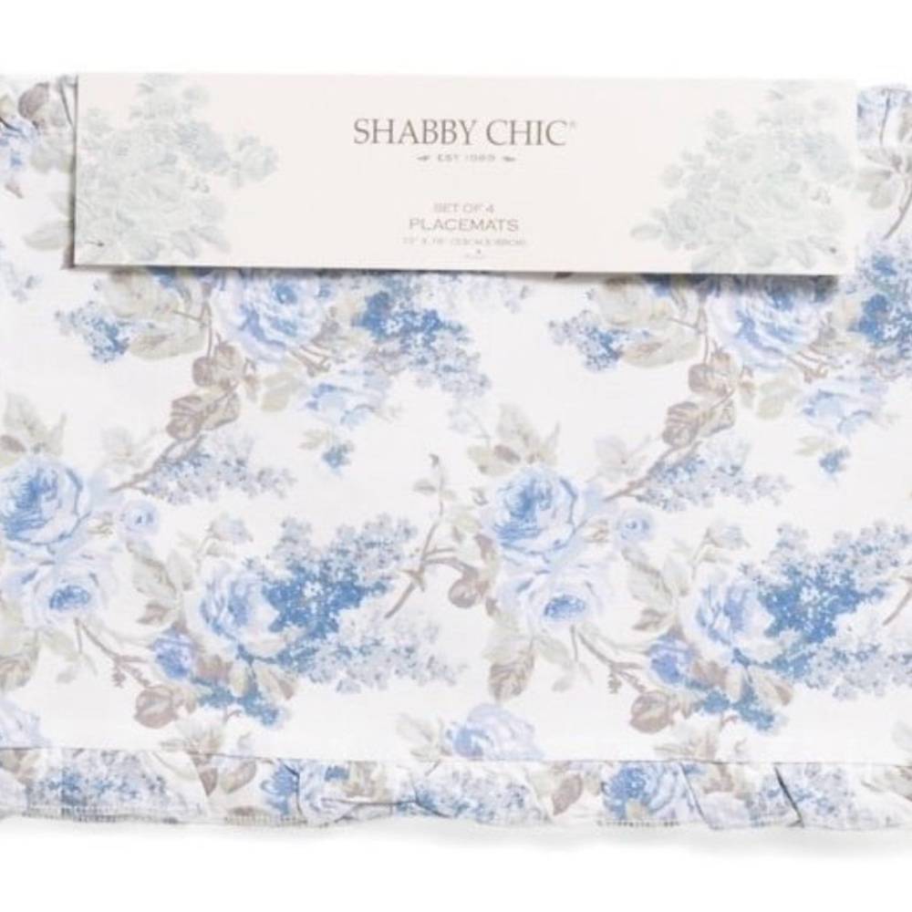 Rachel Ashwell Shabby Chic Blue Roses Placemats cottage core